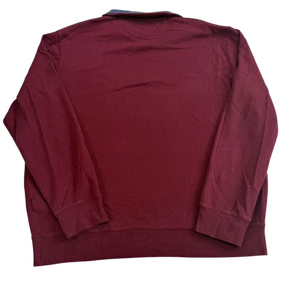 Polo Ralph Lauren Maroon Quarter Zip Pullover Sweater Mens XL Burgundy Cotton